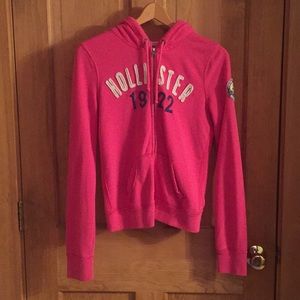 Hollister Zip Hoodie, Pink, L
